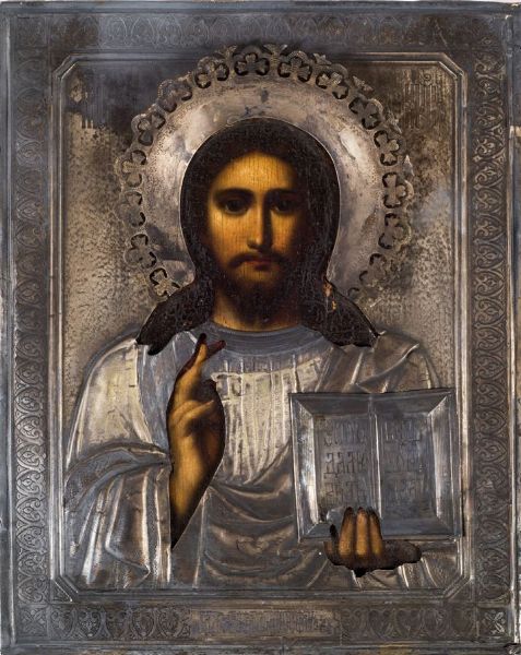 ICONA : Cristo pantocratore  - Asta Asta 152 - Dipinti, sculture e arti decorative - Associazione Nazionale - Case d'Asta italiane