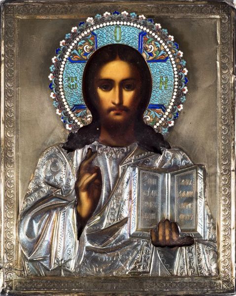ICONA : Cristo pantocratore  - Asta Asta 152 - Dipinti, sculture e arti decorative - Associazione Nazionale - Case d'Asta italiane
