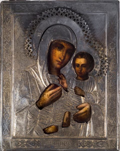 ICONA : Madonna di Dio di Tichvin  - Asta Asta 152 - Dipinti, sculture e arti decorative - Associazione Nazionale - Case d'Asta italiane