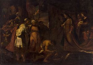 PITTORE ANONIMO DEL XVII SECOLO - Salomè chiede la testa del Battista
