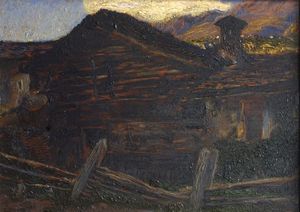 TAVERNIER ANDREA Torino 1858 - 1932 Grottaferrata (RM) - Baite in montagna