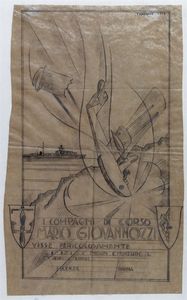 THAYAHT (Ernesto Michahelles) Firenze 1893 - 1959 Pietrasanta (LU) - Disegno per targa a Mario Giovannozzi 1934