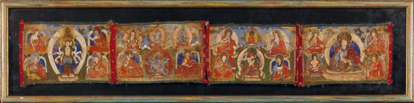 Quattro piccoli tanka su seta incorniciati con diverse divinit, Tibet, XVIII secolo  - Asta Fine Chinese Works of Art - Associazione Nazionale - Case d'Asta italiane