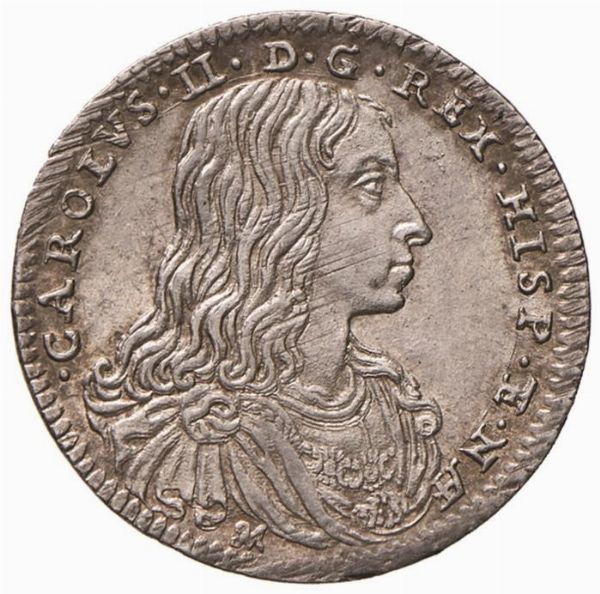 NAPOLI CARLO II (1674-1700) CARLINO 1685  - Asta MONETE E MEDAGLIE DAL XIII AL XX SECOLO - Associazione Nazionale - Case d'Asta italiane