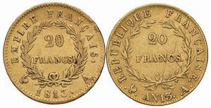 FRANCIA NAPOLEONE I (1804-1815) DUE MONETE IN ORO DA 20 FRANCHI  - Asta MONETE E MEDAGLIE DAL XIII AL XX SECOLO - Associazione Nazionale - Case d'Asta italiane