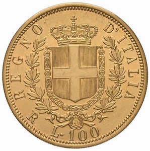 RIPRODUZIONE DELLE 100 LIRE 1872  - Asta MONETE E MEDAGLIE DAL XIII AL XX SECOLO - Associazione Nazionale - Case d'Asta italiane
