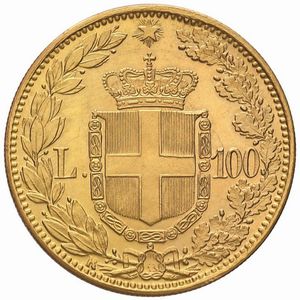 RIPRODUZIONE DELLE 100 LIRE 1883  - Asta MONETE E MEDAGLIE DAL XIII AL XX SECOLO - Associazione Nazionale - Case d'Asta italiane