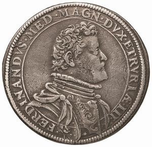 FIRENZE FERDINANDO I DE’ MEDICI (1587-1609) PIASTRA 1591  - Asta MONETE E MEDAGLIE DAL XIII AL XX SECOLO - Associazione Nazionale - Case d'Asta italiane