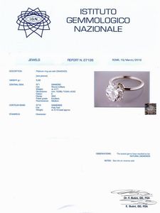 CHANTECLER CAPRI DIAMANTE TAGLIO BRILLANTE DI CT 4.71  - Asta GIOIELLI - Associazione Nazionale - Case d'Asta italiane