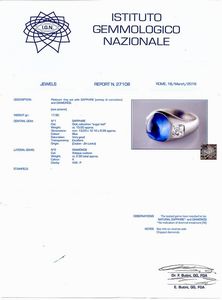 ANELLO IN PLATINO CON ZAFFIRO CEYLON  - Asta GIOIELLI - Associazione Nazionale - Case d'Asta italiane