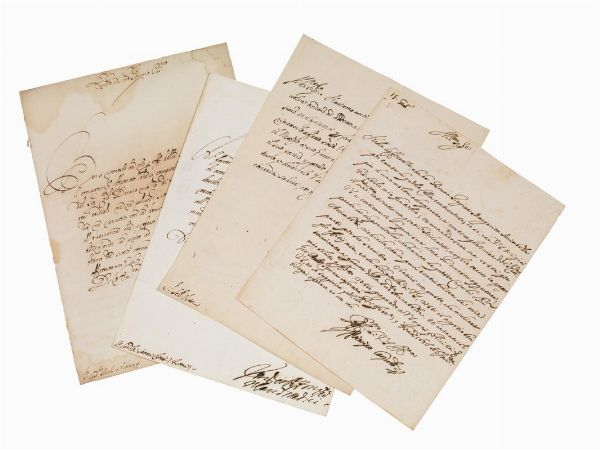 Leopoldo de’ Medici (1617-1675). 4 lettere firmate, datate 1657, 1666, 1672, e 1688.  - Asta ARCADE | Argenti, libri, porcellane e maioliche - Associazione Nazionale - Case d'Asta italiane