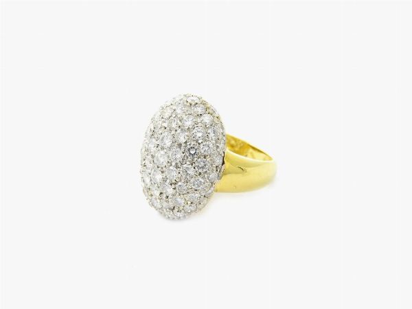 Anello in oro bianco e giallo con diamanti  - Asta Gioielli - II - Associazione Nazionale - Case d'Asta italiane