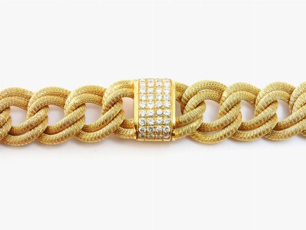 Coppia di bracciali componibili Gemma Gioielli in oro giallo con diamanti  - Asta Gioielli - II - Associazione Nazionale - Case d'Asta italiane