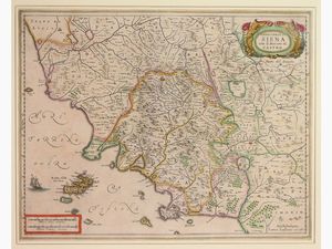 Jan Janssonius - Territorio di Siena con il Ducato di Castro