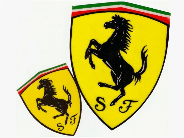Adesivi e decalcomanie originali Ferrari  - Asta Fiamma Breschi: La Signora della Formula 1 - Associazione Nazionale - Case d'Asta italiane