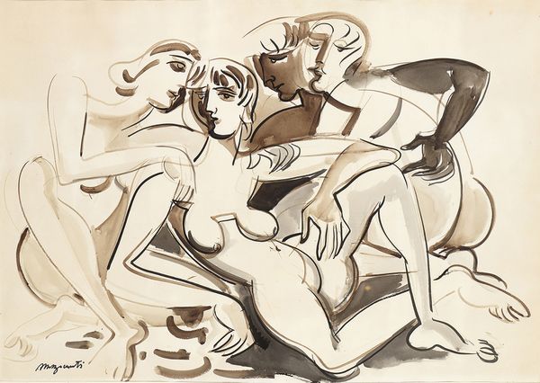 RENATO MARINO MAZZACURATI<br>Galliera, 1907 - Parma, 1969 : Nudi di donne e uomini  - Asta Arte Moderna e Contemporanea - Associazione Nazionale - Case d'Asta italiane
