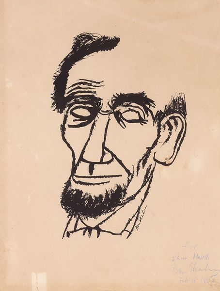 Ben Shahn<br>Kovno, 1898 - New York, 1969 : Ritratto di Lincoln  - Asta Arte Moderna e Contemporanea - Associazione Nazionale - Case d'Asta italiane
