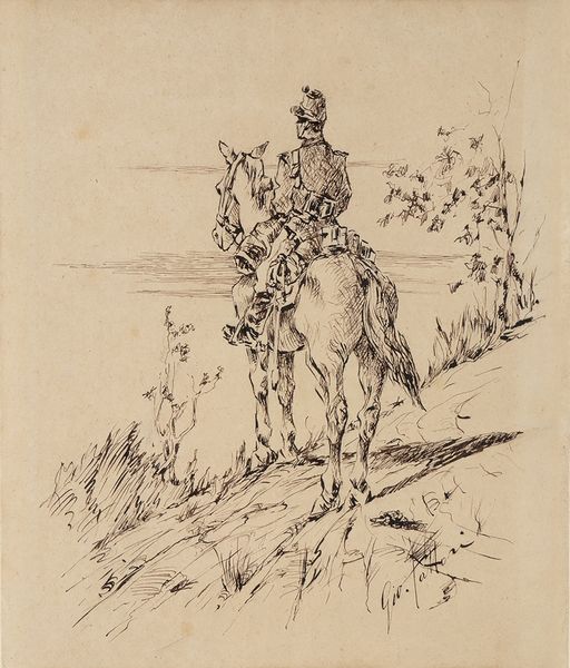 GIOVANNI FATTORI<br>Livorno, 1825 - Firenze, 1908 : Carabiniere a cavallo  - Asta Arte Moderna e Contemporanea - Associazione Nazionale - Case d'Asta italiane