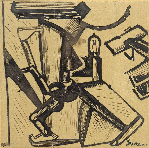 MARIO SIRONI<br>Sassari, 1885 - Milano, 1961 : LAtelier delle Meraviglie (studio), 1917  - Asta Arte Moderna e Contemporanea - Associazione Nazionale - Case d'Asta italiane