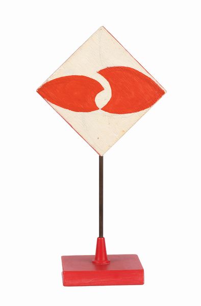 GIACOMO BALLA<br>Torino, 1871 - Roma, 1958<br> : Segnaposto - Motivo geometrico quadrato rosso (recto)- motivo geometrico ovali rossi (verso), Anni '30  - Asta Arte Moderna e Contemporanea - Associazione Nazionale - Case d'Asta italiane
