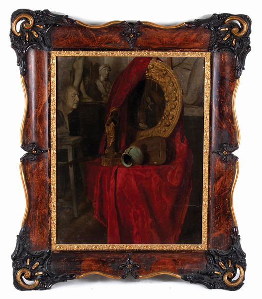 PITTORE ANONIMO<br>XX Secolo : Natura morta con velluto rosso, 1927  - Asta Arte Moderna e Contemporanea - Associazione Nazionale - Case d'Asta italiane