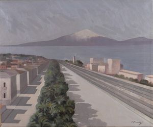 FRANCESCO TROMBADORI<br>Siracusa, 1886 - Roma, 1961 - Lungomare sullo stretto