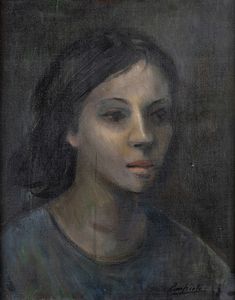 DOMENICO PURIFICATO<br>Fondi, 1915 - Roma, 1984 - Ritratto femminile, 1965 circa