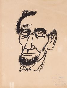 Ben Shahn<br>Kovno, 1898 - New York, 1969 - Ritratto di Lincoln