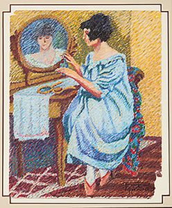 PIPPO RIZZO<br>Corleone, 1897 - Palermo, 1964 - Giovane donna allo specchio, 1920 circa
