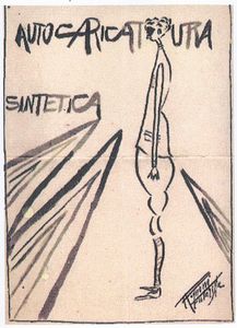ANGELO ROGNONI <br>Pavia, 1896 - 1957 - Autocaricatura sintetica, 1918