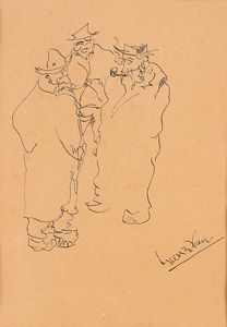 LORENZO VIANI<br>Viareggio, 1882 - Lido di Ostia, 1936 - Conversazione