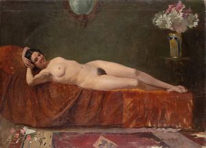 GIUSEPPE MICALI<br>Messina, 1860 - Roma, 1944 - Nudo di donna distesa