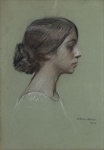Arturo Noci<br>Roma, 1874 - New York, 1953 - Ritratto di donna, 1914