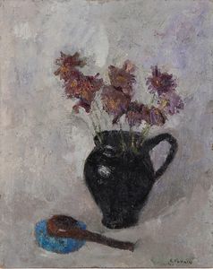 EMANUELE CAVALLI<br>Lucera, 1904 - Firenze, 1981 - Vaso di fiori