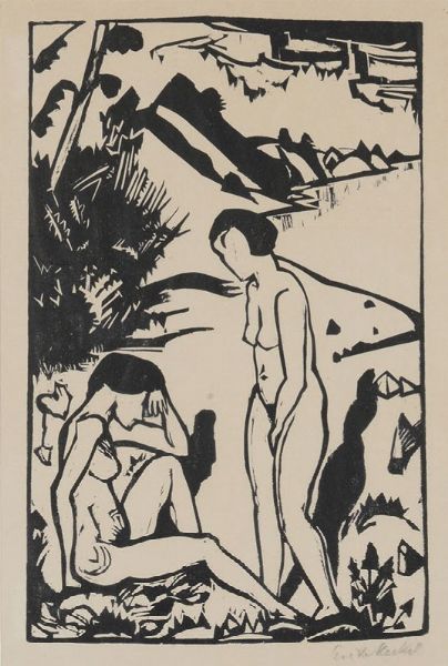 Heckel Erich : Am Strand, 1923  - Asta Arte Moderna e Contemporanea | Prima Parte - Associazione Nazionale - Case d'Asta italiane