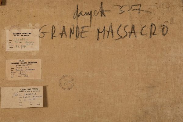 Dangelo Sergio : Grande massacro, 1957  - Asta Arte Moderna e Contemporanea | Prima Parte - Associazione Nazionale - Case d'Asta italiane