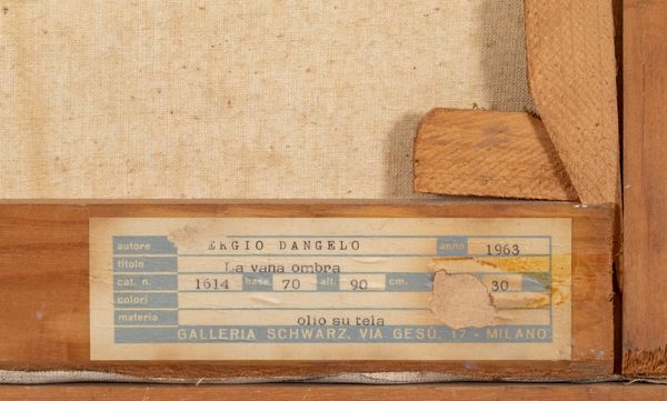 Dangelo Sergio : La vana ombra, 1963  - Asta Arte Moderna e Contemporanea | Prima Parte - Associazione Nazionale - Case d'Asta italiane