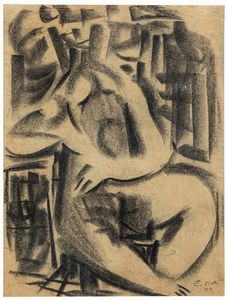 NOTTE EMILIO - Nudo seduto, 1918