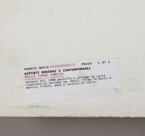 Della Torre Enrico : Polvere III, 1988  - Asta Arte Moderna e Contemporanea | Prima Parte - Associazione Nazionale - Case d'Asta italiane