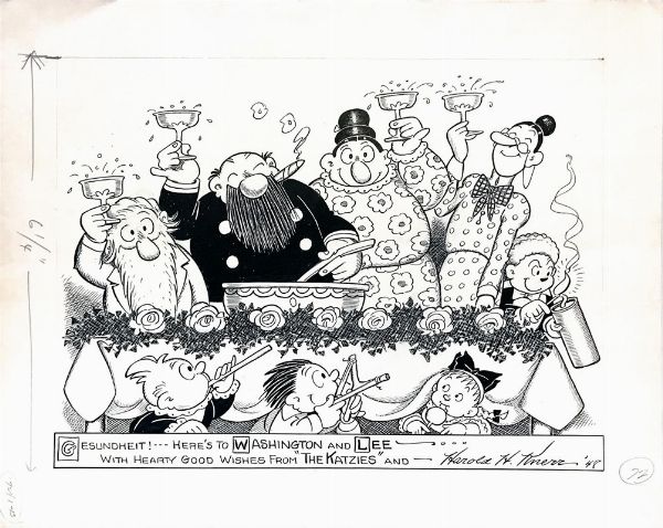 Knerr Harold : Good Wishes from The Katzies  - Asta I Maestri del Fumetto e dell'Illustrazione - Associazione Nazionale - Case d'Asta italiane