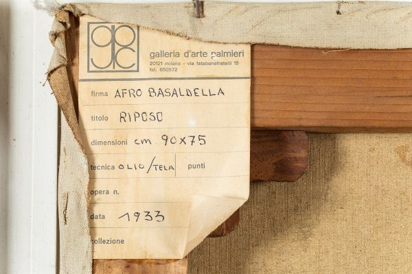 Basaldella Afro : Riposo, 1933  - Asta Arte Moderna e Contemporanea | Seconda Parte - Associazione Nazionale - Case d'Asta italiane