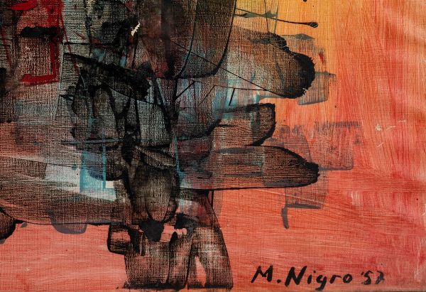 Nigro Mario : Senza titolo, 1957  - Asta Arte Moderna e Contemporanea | Seconda Parte - Associazione Nazionale - Case d'Asta italiane