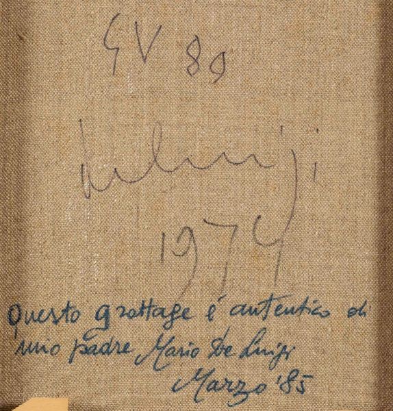 Deluigi Mario : grattage verde G. V. 89 , 1974  - Asta Arte Moderna e Contemporanea | Seconda Parte - Associazione Nazionale - Case d'Asta italiane