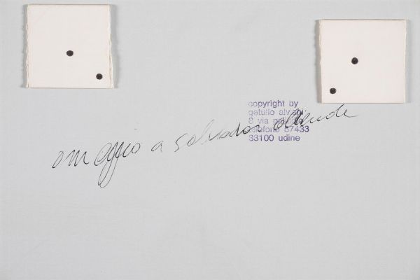 ALVIANI GETULIO : Superficie a stesura vibratile, 1973 (al retro omaggio a Salvador Allende)  - Asta Arte Moderna e Contemporanea | Seconda Parte - Associazione Nazionale - Case d'Asta italiane