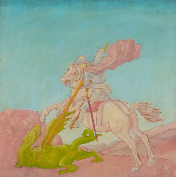 Salvo : San Giorgio e il drago (da Raffaello), 1974  - Asta Arte Moderna e Contemporanea | Seconda Parte - Associazione Nazionale - Case d'Asta italiane