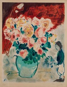 CHAGALL MARC : Le bouquet, 1955  - Asta Arte Moderna e Contemporanea | Seconda Parte - Associazione Nazionale - Case d'Asta italiane