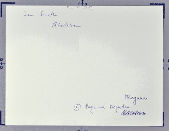 Depardon Raymond : Ian Smith Rhodesia  - Asta Fotografia - Associazione Nazionale - Case d'Asta italiane