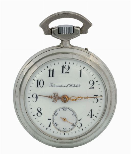 IWC : IWC. Piccolo orologio da tasca, in acciaio. Realizzato nel 1900 circa  - Asta Orologi da Polso e da Tasca - Associazione Nazionale - Case d'Asta italiane