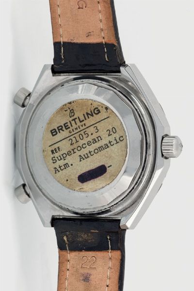 Breitling : Breitling, Chrono-Matic Super Ocean, Ref. 2105.3. Orologio da polso, in acciaio, automatico, impermeabile con datario. Realizzato nel 1969 circa  - Asta Orologi da Polso e da Tasca - Associazione Nazionale - Case d'Asta italiane
