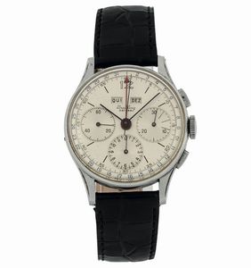 Breitling - Breitling, Datora, cassa No. 608850, Ref. 785. Raro, orologio da polso, cronografo in acciaio con fibbia originale. Realizzato nel 1950 circa